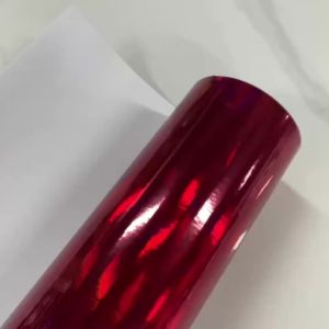 Premium Gloss Holographic Chrome Red Vinyl Wrap DIY Air-Release Adhesive Film Car Decal Wrapping Foil
