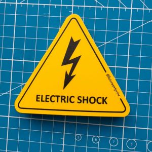 Electric Shock. Sign Label Notice Signage. Notice. Triangle. Laminated Waterproof Scratch Resistant. Suitable for Indoor and Outdoor.