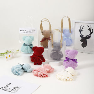 Creative Bear Towel Gift for Childrens Birthday Wedding Souvenir Logo Printed Practical Small Present for Womens Day