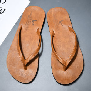Summer Mens Flip Flops Soft Bottom Outdoor Anti-Slip Beach Sandals Couple Trendy Slip-On Slippers Casual Wear EVA Material