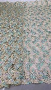 Vải Ren Guipure Nigeria 5 Thước Chất Lượng Cao Lưới Châu Phi Với Họa Tiết Thêu Kim Tuyến 3D Chất Liệu Lụa Sữa Dành Cho Nữ