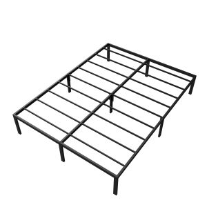 SUNNY Iron Bed Frame Premium High Load Bearing Bed Frame Luxury Metal Bed Frame Without Headboard Queen Size Bed Frame