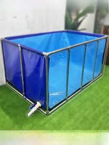 Thickened Canvas Fish Pond Frame Transparent Plastic Canvas Garden Swimming Pool Turtle Koi Fish Pond Temporary Breeding Aquarium
