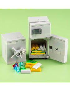 Diamond Safe Box Nhân Vật Xây Dựng Hạt Nhỏ Bạc Vàng Đồng Xu Nhân Vật Xây Dựng Hộp Đựng Đồ Chơi Trẻ Em