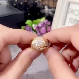 Huitan Full Bling Iced Out Cubic Zirconia Rings Women for Engagement Wedding Bands Accessory High Quality Luxury Trendy Jewelry