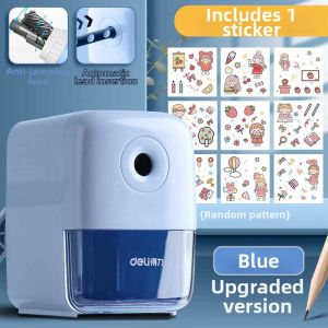 deli | Childrens Hand-Crank Pencil Sharpener for Colored Pencils with Automatic Lead Advance