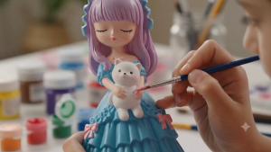 [3D 9cm] Tô Tượng Thạch Cao Cho Bé Đầy Đủ Màu Cọ Khay Bộ Tượng Tô Màu Đồ Chơi Trẻ Em Giải Trí