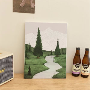 Tranh Trang Trí Phong Cách Wabi Sabi Cao Cấp Họa Tiết Đơn Giản Họa Sĩ Vẽ Tay Tường Phòng Khách Tủ TV Đồ Trang Trí