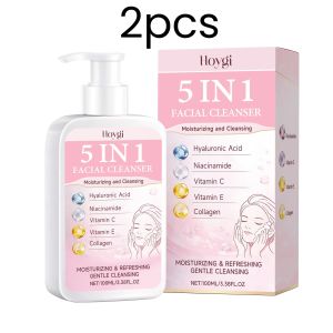 Hoygi | Hoygi 5 in 1 Facial Cleanser Control Oil Balance Gentle Cleansing Brightening Refreshing Rich Creamy Foam Moisturizing Face Wash