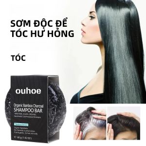 Sáp Gội Đầu Than Tre Dành Cho Tóc Khô Hư Tổn Làm Sạch Sâu Chăm Sóc Da Đầu Xà Phòng Tóc Tự Nhiên Với Dầu Dừa & Dầu Ô Liu 60g