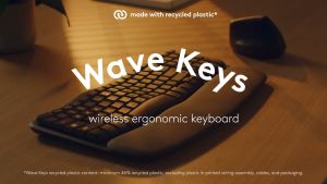 Logitech Wave Keys Wireless Ergonomic Keyboard with Cushioned Palm Rest Comfortable Natural Typing Easy-Switch Bluetooth Logi Bolt Receiver for Multi-OS Windows/Mac
