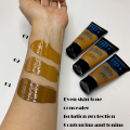 Party Must-Have! Dark-Shade Liquid Foundation: Waterproof, Oil-Free & Sweat-Proof, Full Coverage, Built-In Setting. 