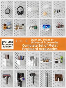 BEIQIVI | Magnetic Metal Holes Board Hooks Shelf