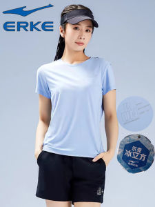 Hongxing Erke Girls Sports T-shirt Quick-Drying Ice Silk Breathable Outdoor Running Fitness Outdoor Casual Short Sleeve Tops