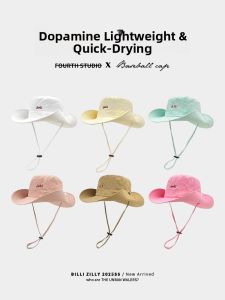 BILLI ZILLY | Quick Dry Korean Candy Colored Fisherman Hat Womens Summer UV Protection Sunshade Outdoor Camping Mountaineering Cap