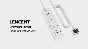 Lencent Extension Lead with USB Slots 4 Way Universal Socket Outlets Power Strips with 4 USB (4.5A) Plug Extension with 2-Meter Extension Cord Cable with Individual Switches