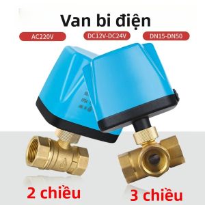 Van Bi Bằng Đồng Có Động Cơ 2/3 Chiều Điều Khiển Điện AC220V/DC12V-24V Điều Khiển Nước Áp Suất Cao Để Bảo Vệ Môi Trường