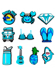 Blue Fresh Style Shoe Buckle Accessory Cartoon Clog Shoe Flower DIY Crocs Accessories Breathable Quick-Drying Lightweight