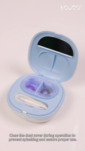【Deep Cleaning Gentle on Lenses】youto SonicPure Contact Lens Cleaner Automatic Rechargeable Cleaner with 3 Cleaning Modes