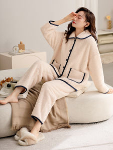 JIALEFEN | Warm Plush Flannel Ladies Pajamas