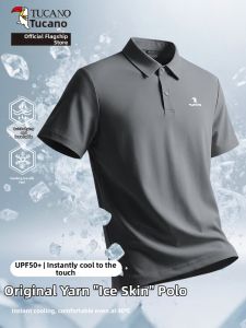 TUCANO | Gray Breathable Loose Ice Silk Polo T-shirt