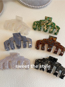 กิ๊บติดผมทรงฉลามขนาดใหญ่สีสันสดใสสไตล์ย้อนยุค Acetate กิ๊บติดผมแบบเรียบง่ายหรูหรา สไตล์เกาหลี ใหม่ล่าสุด