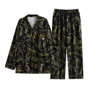 yuenei | Mens Autumn Cotton Long Sleeve Home Wear Set