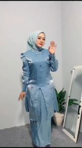 Setelan Tunik Mewah Siti Nurbaya Baju Pesta Kondangan Modern Wisuda Pengajian Muslimah Lebaran