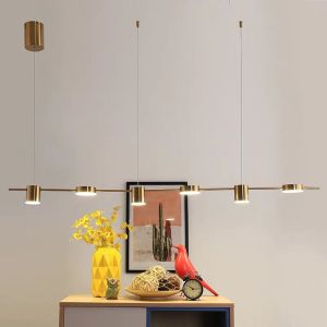 Gold Black Led Pendant Light Nordic long suspension lamp industrial light for living room dining room Home Deco Lighting fixture