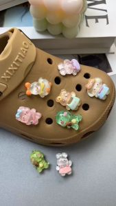 Set 8 Sticker Charm 3D chủ đề Rồng xanh trong suốt Mayto gắn Dép Cross Dép Sục Cá Sấu JB-271