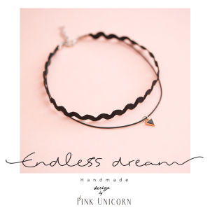 สร้อยคอ Unicorno คอลเลกชั่นแฟชั่นสตรีทสไตล์เกาหลี โซ่คล้องคอแบบช็อคเกอร์ 2 ชั้น ลายคลื่น ลายม้ามรณะ สไตล์วินเทจ สำหรับผู้หญิง