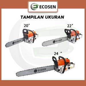 ECOSEN 20/22/24Inch Alat Outdoor Mesin Gergaji Chainsaw Untuk Potong Kayu Alat Pemotong Gergaji Lanjut Bensin Portabel