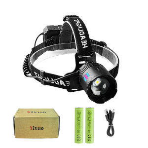 69000000CD Ultra Bright LED Headlamp Digital display Rechargeable Head Flashlight Long range Super Powerful Camping Head Lantern