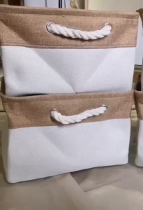 Durable Cotton Fabric Storage Basket Versatile Closet Organizer for Clothes Toys Books Storage Bins