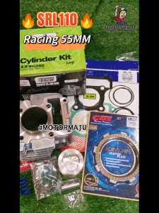 Combo SRL110 RACING 55MM 56MM (6 in 1) Block full set Camshaft TCB Clutch Gasket top set Spring Clutch Disk CMS LAGENDA110 "MOTORMAJU"