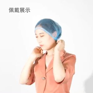 100 Pieces 19/ 21 Inch Double Elastic/Surgical Cap/Disposable Fluffy Hat/Hair Net Beauty Anti-Hair Fall/Head Cover/Bar Cap/Dust Cap
