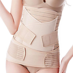 3-in-1 Postpartum Support Recovery Abdominal Wrap Pelvic Girdle Body Shaping Postpartum Shapewear Breathable Waist Belt Set