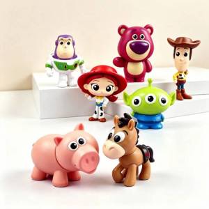 8Pcs Toy Story 4 Characters Woody Buzz Lightyear Figures Set Bear Horse Figurine Doll Toy Anime Decoration Gift