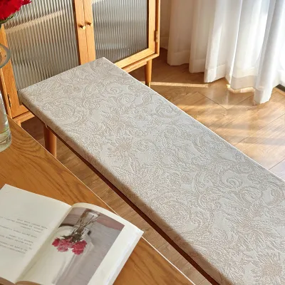Thickened Sponge Seat Cushion American Retro Long Bench Slip Resistant Knitted Chenille Home Fabric Chair Pad Sofa Seat Pads