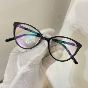 Nicedays🍒 Kacamata Korea Wanita Kacamata Anti Radiasi Wanita Fashion Cat Eye Retro Flat Eyeglasses