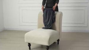 Polar Fleece Armless Chair Covers Elastic Solid Single Fat Head Sofa Cover Slipcover Anti-dirty Furnitur Protector Home Hotel