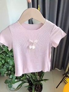 ByKiddos - Atasan Kaos Anak Perempuan Lengan Pendek Gaya Korea / T-Shirt Sutra / Kaos Anak