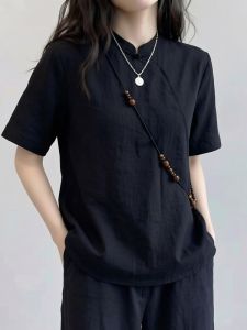 AIYITI | Stand Collar Short Sleeve Big Size Women Shirt