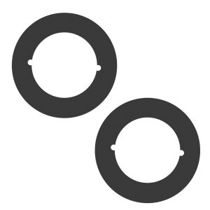 2 Pcs Door Knob Plates Round Version Stainless Steel Door Reinforcement Plate 2-1/8" Inner Diameter 3-1/2" Outer Diameter Scar
