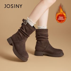 Josiny | Soft Slim Thick-Heeled Ankle Boots