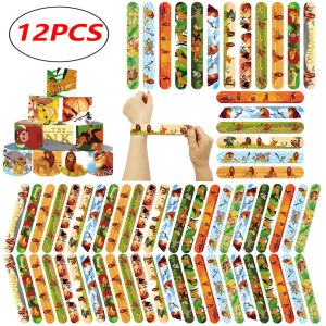 12/24/36/48/60pcs Lion King Party Favors Slap Bracelets Goodie Bag Fillers Wristbands for Kids Birthday Party Christmas Supplies