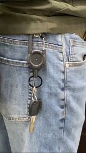 Retractable Rope Carabiner Stainless Steel Wire Rope with 360° Rotation Keychain Anti-lost Telescopic Buckle Carabiner Clip for FishingCyclingHiking