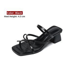 MIFEI | French Bow Accent Coarse Heel Women Sandals Silver