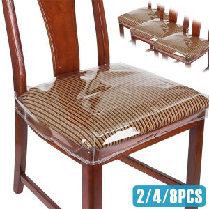 2/4/8Pcs Transparent Chair Covers PVC Waterproof Dining Chairs Protector Anti Scratch Seat Cushion Protective Cover for Kitchen