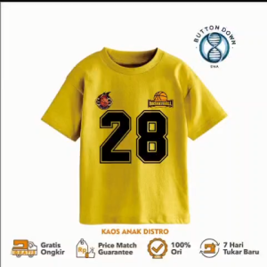 BUTTON DOWN / VIRAL Kaos anak distro kombinasi motif BASEBALL/ pendek LAKI" dan PEREMPUAN/COTTON COMBED PREMIUM